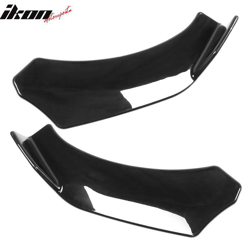 Universal Front Bumper Lip Body Protector Splitter Gloss Black 2PC