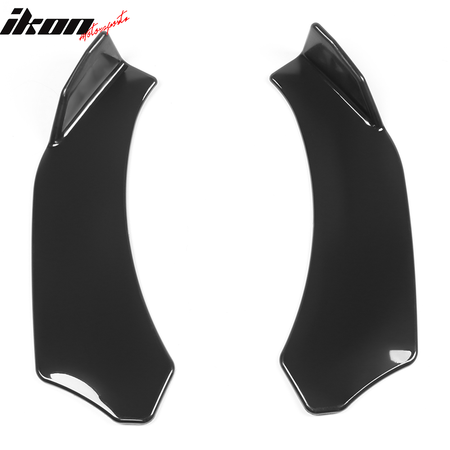 Universal Front Bumper Lip Body Protector Splitter Gloss Black 2PC