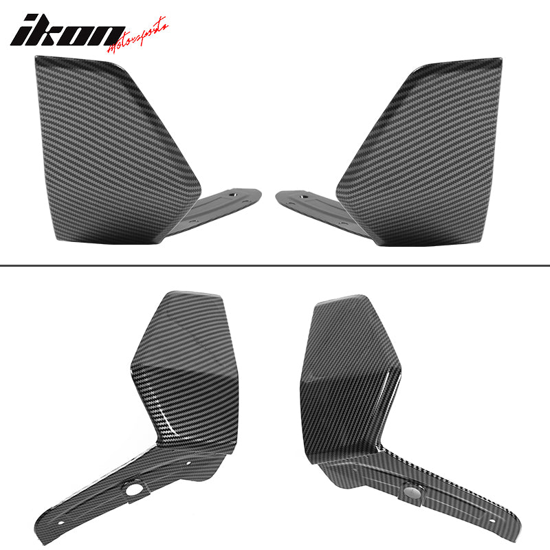 IKON MOTORSPORTS, 2PCS Front Splitter Aprons Compatible With 2019-2023 BMW G05 X5 M Sport, Front Bumper Lip Spoiler Aprons Body Kits ABS Plastic MP Style Carbon Fiber Print Pair