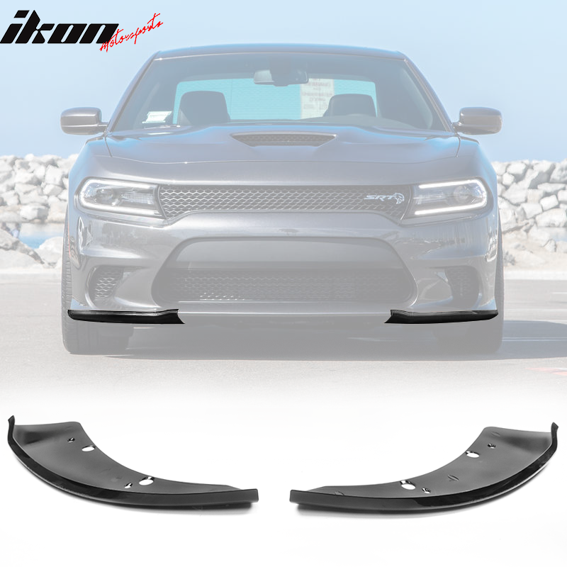 Fits 15-23 Dodge Charger SRT Scat Pack Front Bumper Lip Splitter Gloss Black