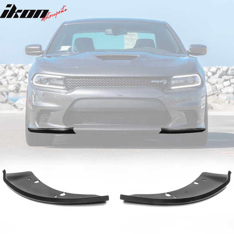 Fits 15-23 Dodge Charger SRT Scat Pack Front Bumper Lip Splitter Gloss Black