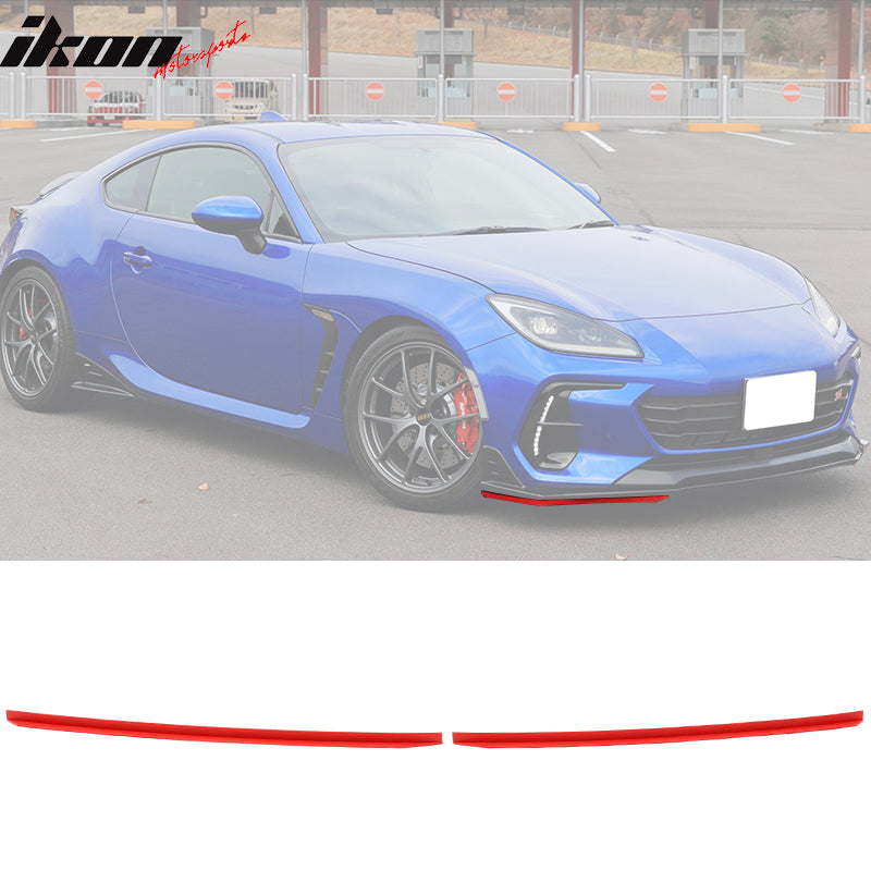 For 22-24 Subaru BRZ Coupe 2-Door STI Red Front Lip Cover Rear Apron Side Strake