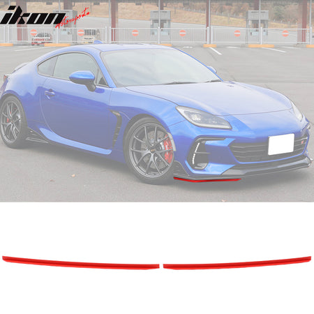 For 22-24 Subaru BRZ Coupe 2-Door STI Red Front Lip Cover Rear Apron Side Strake