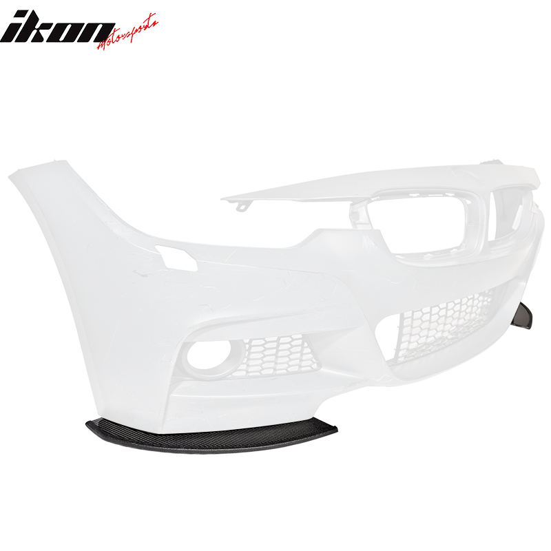 Front Splitters Compatible With 2011-2016 BMW F10, 5 Series V1 Front Carbon Fiber Lip Splitter For M Sport Models by IKON MOTORSPORTS, 2012 2013 2014 2015