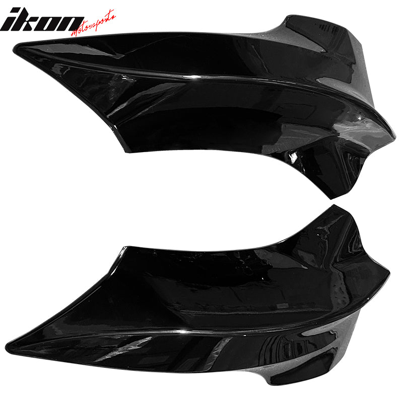 IKON MOTORSPORTS, Front Bumper Lip Splitter Winglets Compatible With 2017-2023 Tesla Model 3, 2PCS Front Bumper Lip Bodykit Splitter Canard Protector PP Gloss Black, 2018 2019 2020 2021 2022