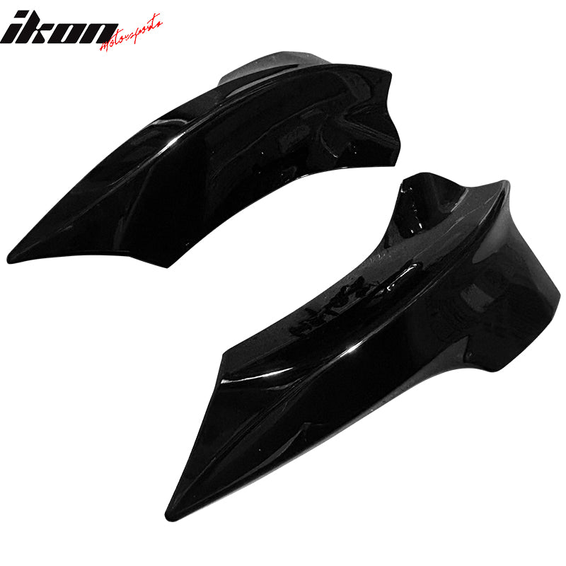 Fits 17-23 Tesla Model 3 PP Front Bumper Splitters Corner Winglets - Gloss Black