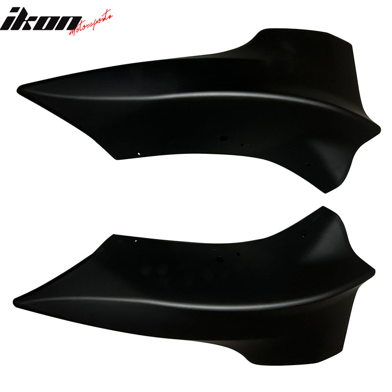 IKON MOTORSPORTS, Front Bumper Lip Splitter Winglets Compatible With 2017-2023 Tesla Model 3, 2PCS Front Bumper Lip Bodykit Splitter Canard Protector PP Matte Black, 2018 2019 2020 2021 2022