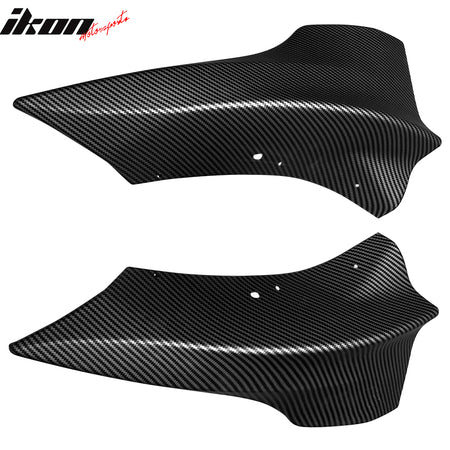 IKON MOTORSPORTS, Front Bumper Lip Splitter Winglets Compatible With 2017-2023 Tesla Model 3, 2PCS Front Bumper Lip Bodykit Splitter Canard Protector PP Matte Black Carbon Fiber Print, 2018 2019