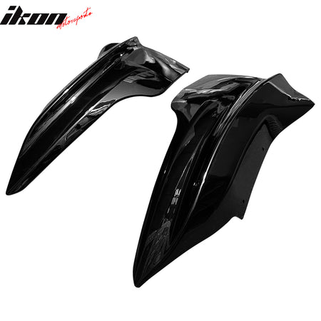 Fits 20-24 Tesla Model Y PP Front Bumper Splitters Corner Winglets - Gloss Black