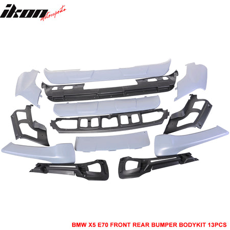 Fits 07-10 X5 E70 PP Full Aerodynamic AERO Bumper Body Lip Kit Front&Rear 13PCS