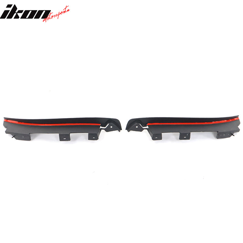 IKON MOTORSPORTS, Mud Guards Compatible With 2015-2020 Ford Mustang Convertible & Coupe 2-Door, GT Style Rear Left Right Mud Flaps Splash Mud Guard Mudguard Mudflaps 2PCS Set Black, 2016 2017