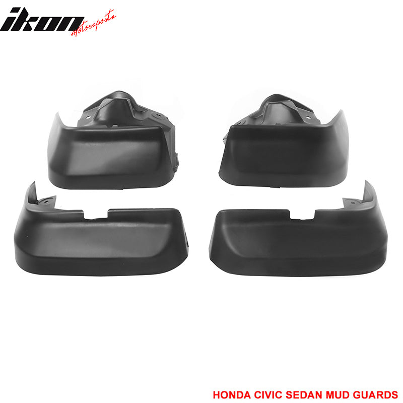 Fits Honda Civic 12-14 4Dr Sedan Mud Guards Splash Flaps Fender OE Style PU 4Pcs