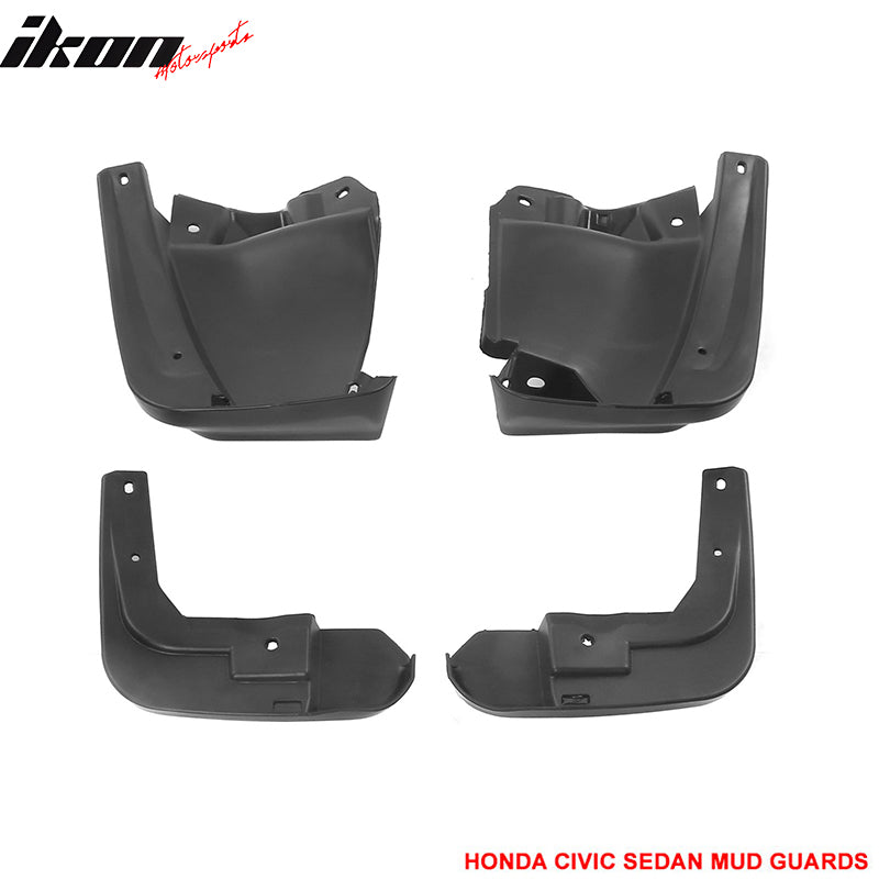 Fits Honda Civic 12-14 4Dr Sedan Mud Guards Splash Flaps Fender OE Style PU 4Pcs