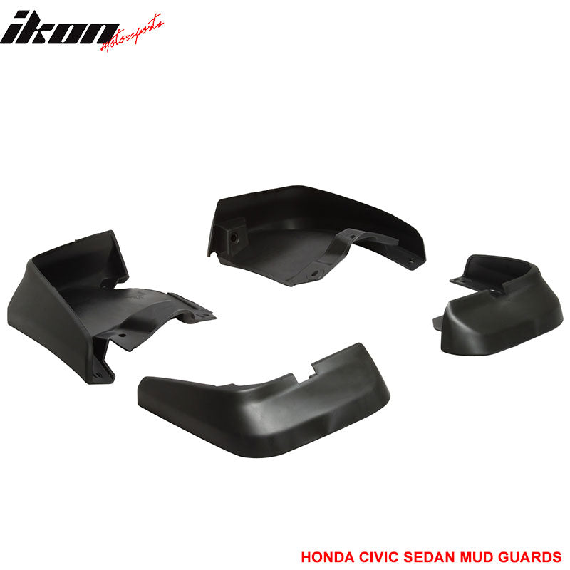 Fits Honda Civic 12-14 4Dr Sedan Mud Guards Splash Flaps Fender OE Style PU 4Pcs