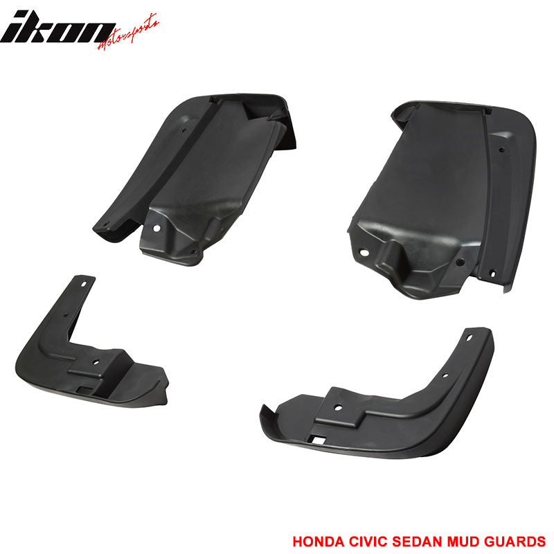 Fits Honda Civic 12-14 4Dr Sedan Mud Guards Splash Flaps Fender OE Style PU 4Pcs