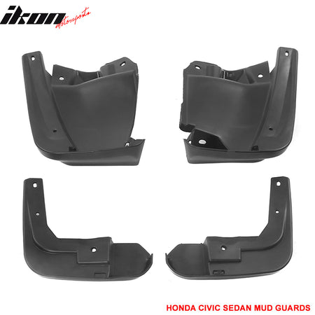 Fits Honda Civic 12-14 4Dr Sedan Mud Guards Splash Flaps Fender OE Style PU 4Pcs