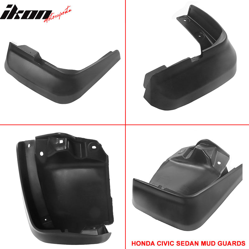 Fits Honda Civic 12-14 4Dr Sedan Mud Guards Splash Flaps Fender OE Style PU 4Pcs