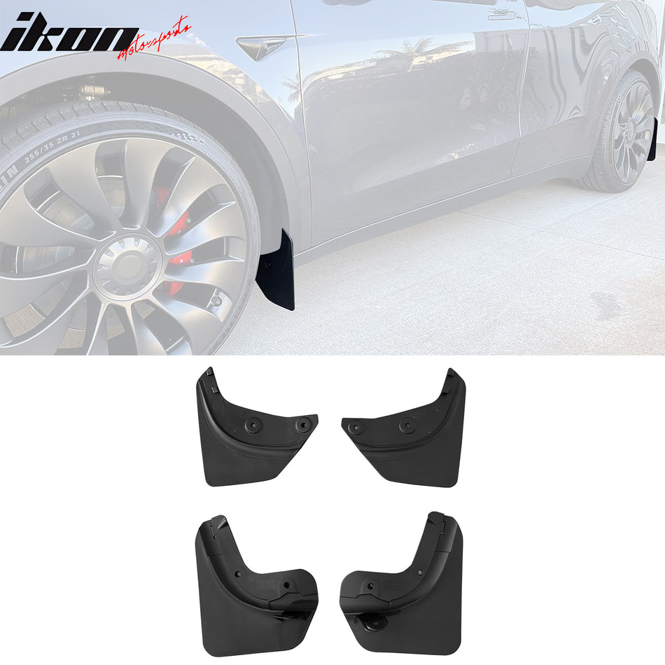 2020-2023 Tesla Model Y Black OE Fender Mud Guards Splash Flaps TPE