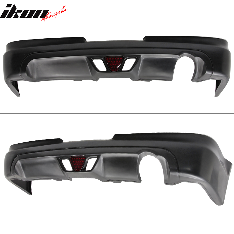 IKON MOTORSPORTS Rear Bumper Lip Compatible With 2002 2003 2004 ACURA RSX, PU Black Rear Lip Spoiler Splitter