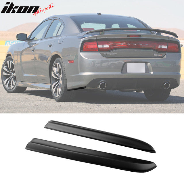 2012-2014 Dodge Charger SRT8 Matte Black Rear Bumper Lip Aprons PP