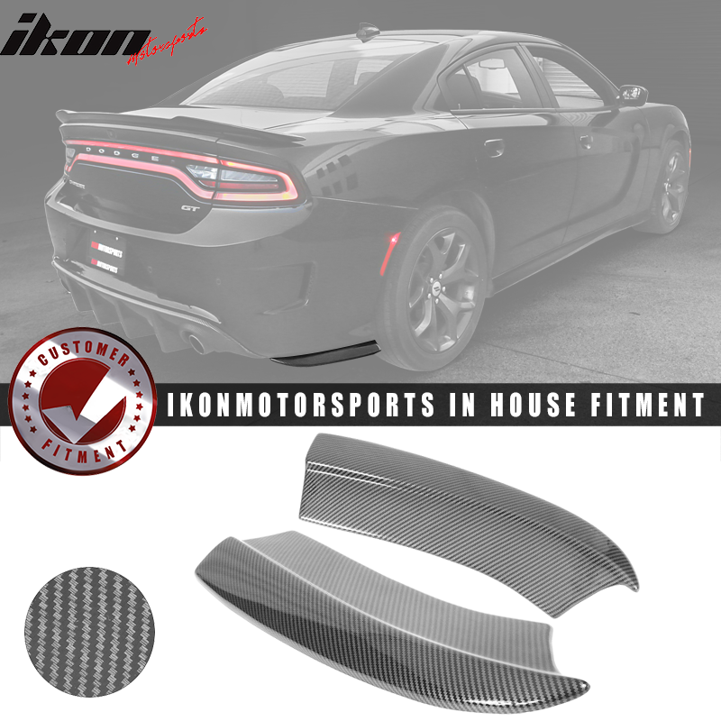 2015-2023 Dodge Charger CF Print Rear Bumper Lip Side Apron Spat 2PC