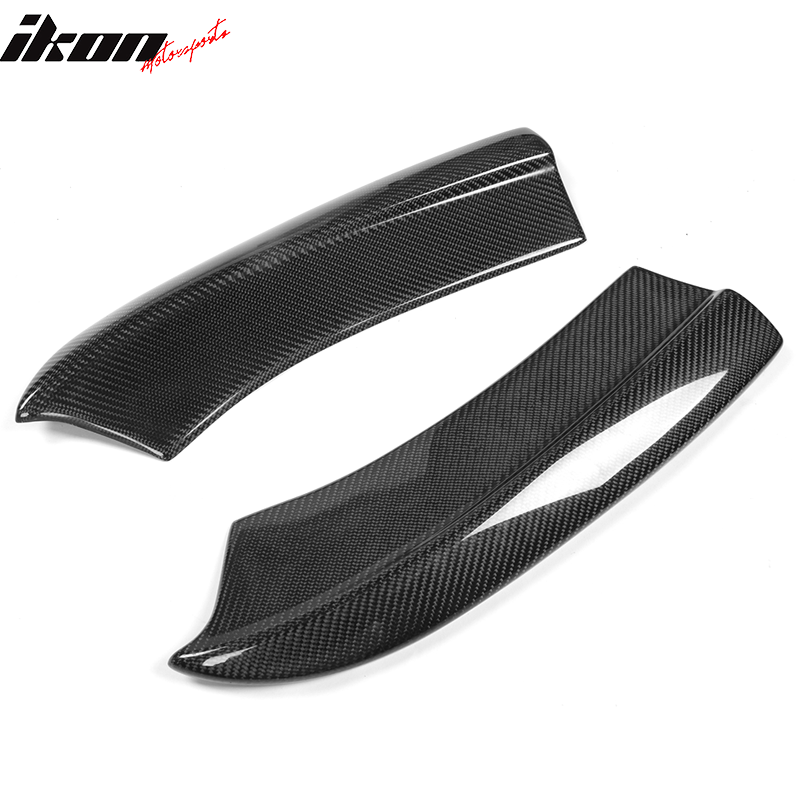 IKON MOTORSPORTS, Rear Aprons Compatible With 2015-2023 Dodge Charger SRT , Matte Carbon Fiber SRT Style Rear Bumper Lip Spoiler Wing 2PC