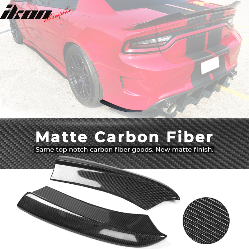 Fits 15-23 Dodge Charger Rear Bumper Side Apron Spat Valance - Carbon Fiber