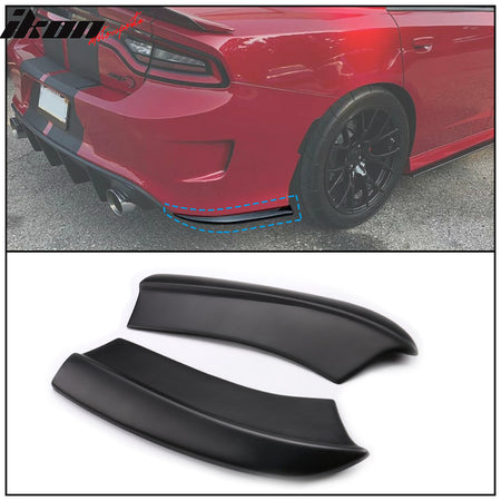 Fits 15-23 Charger SRT Rear Bumper Diffuser Lip Valance W/ 3RD LED Brake Lamp