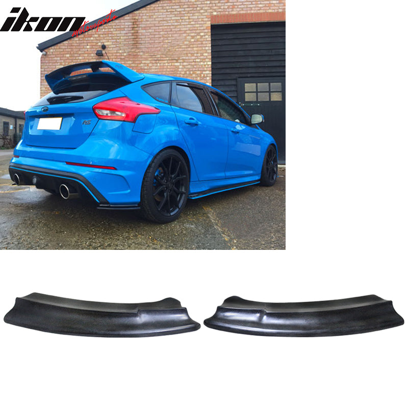 2016-2018 Ford Focus RS Unpainted Black Rear Bumper Lip Aprons PU