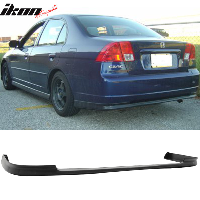 Fits 01-03 Honda Civic 4DR TR Style Front + Rear Bumper Lip - PP