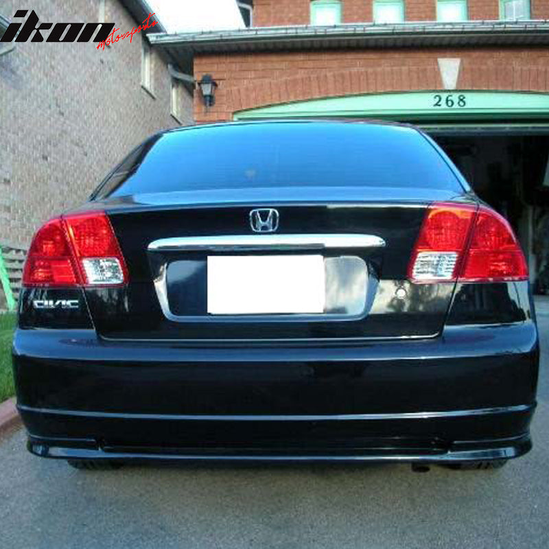 Fits 01-03 Civic 4Dr Mugen Style Front + TR Style Rear Bumper Lip Spoiler - PP