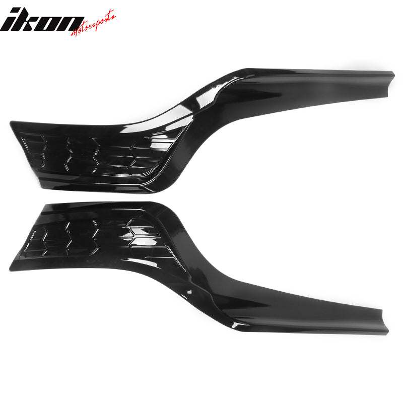 IKON MOTORSPORTS, Rear Lip Splitters Compatible With 2022-2023 Honda Civic Sedan 4-Door, Painted PP Polypropylene Rear Bumper Lip 2PCS