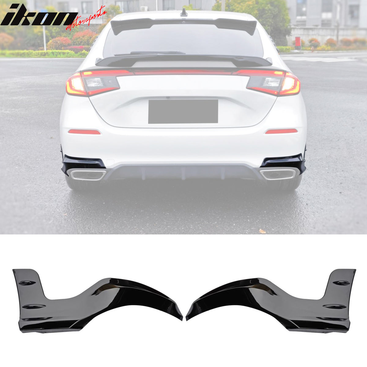 Fits 22-24 Honda Civic 11th Mugen Style Rear Bumper Lip Corner Apron