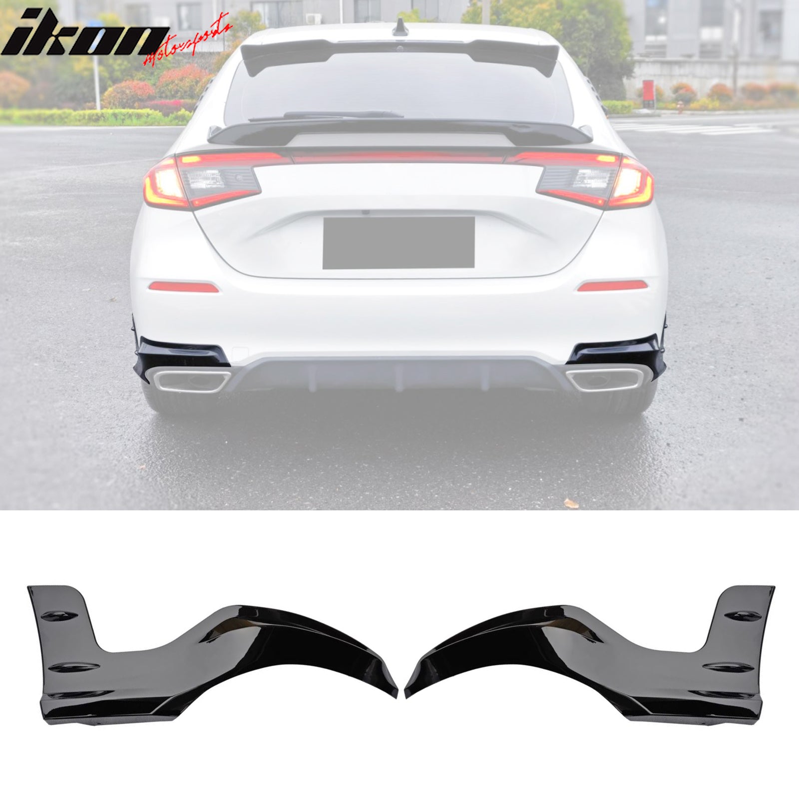 Fits 22-24 Honda Civic 11th Mugen Style Rear Bumper Lip Corner Apron