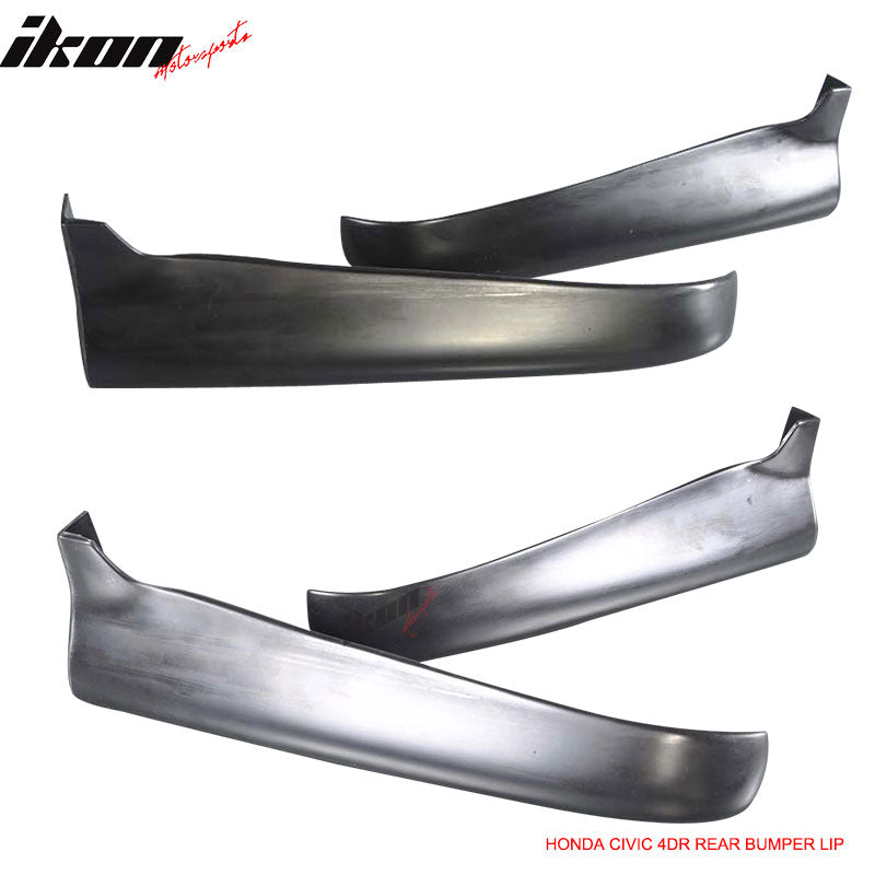 Fits 92-95 Honda Civic JDM Style 2PCS Rear Bumper Lip Splitters Aprons Spats PU