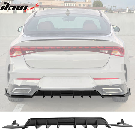 IKON MOTORSPORTS, Rear Bumper Lip Compatible With 2021-2024 Kia K5 GT-Line, PP Rear Diffuser Lip Spoiler Splitter Bodykit