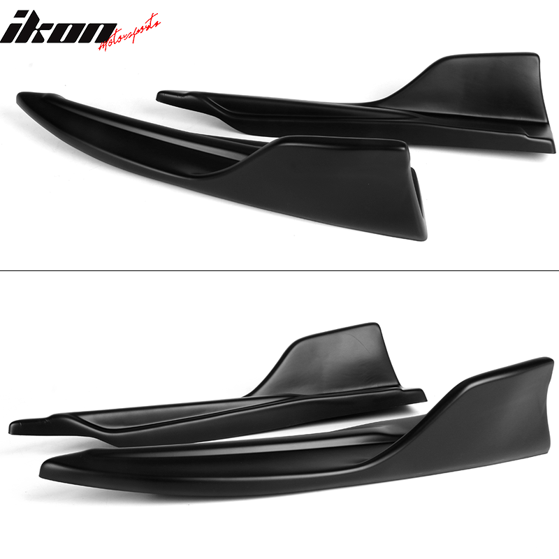 IKON MOTORSPORTS, Rear Bumper Lip Compatible With 2014-2020 Lexus IS, AR Style Matte Black PP Rear Diffuser Chin Lip Bodykit