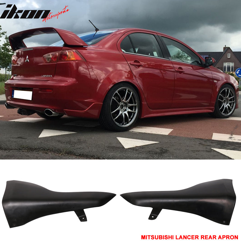 2008-2015 Mitsubishi Lancer Unpainted Rear Bumper Lip Aprons PU 2PC