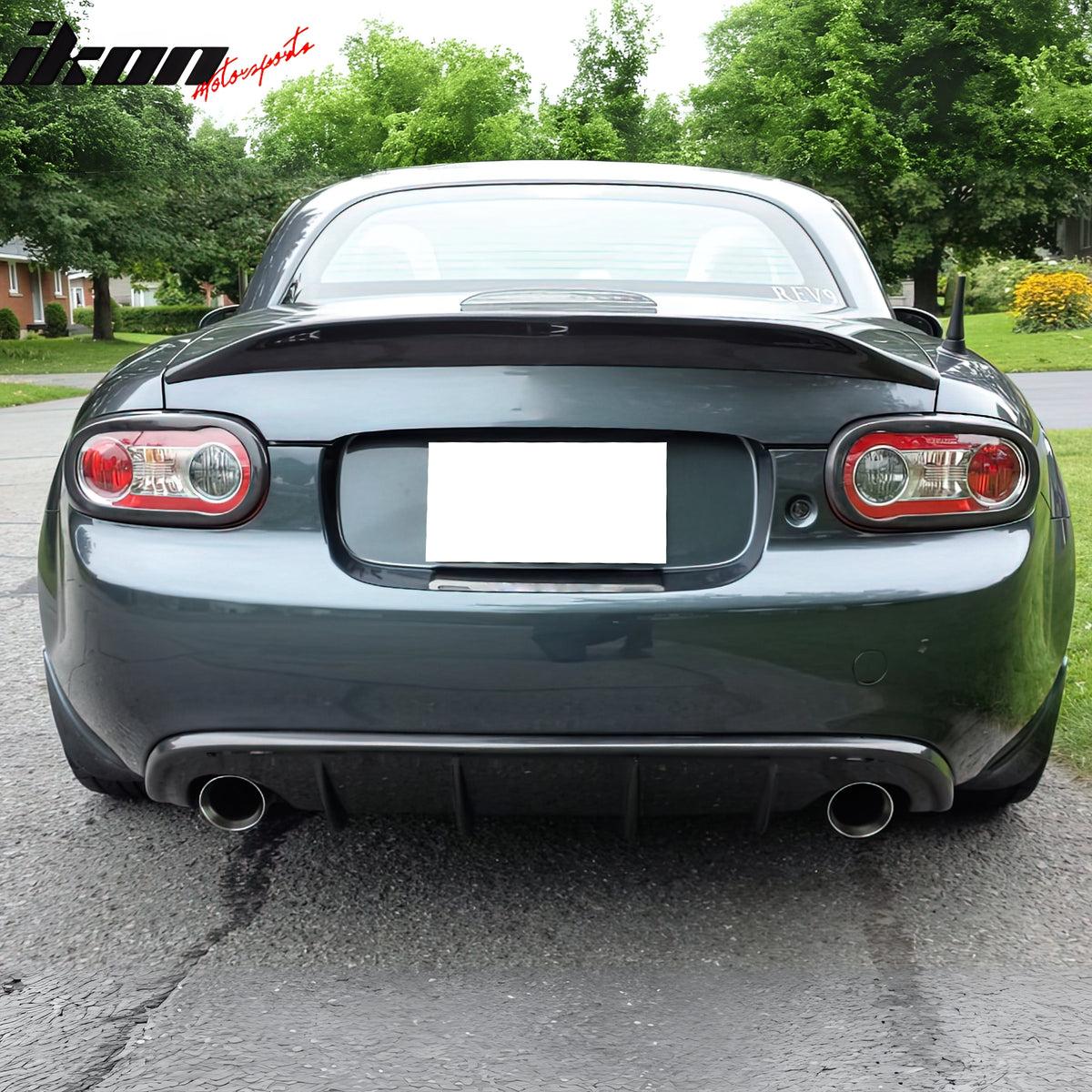 For 09-15 Mazda MX-5 Miata NC NC2 MDA Style Rear Bumper Lip Diffuser W/ 4-Fin PU