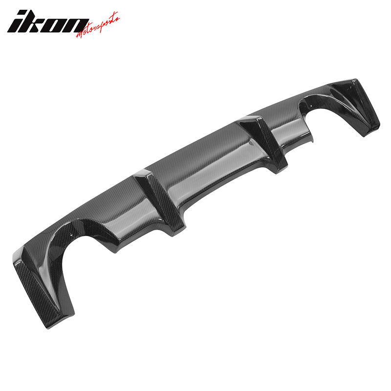 IKON MOTORSPORTS, Rear Bumper Diffuser Compatible With 2003-2009 Nissan 350Z Z33, Carbon Fiber Rear Bumper Lip Spoiler