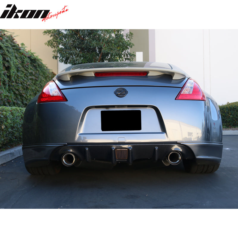 Rear Bumper Lip Compatible With 2009-2020 Nissan 370Z, SS Style Black PU Rear Lip Finisher Under Chin Spoiler Underspoiler Splitter Valance Underbody Bumper Fascia Add On by IKON MOTORSPORTS, 2010