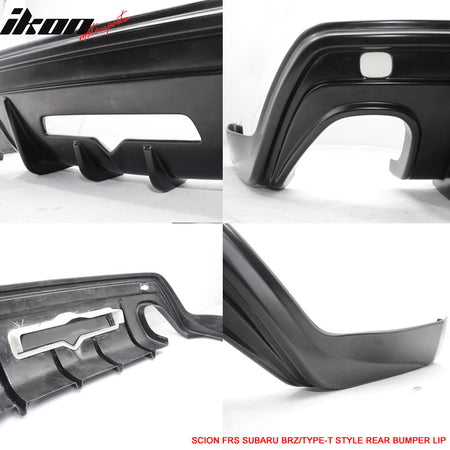 Fits 13-20 Scion FRS/Subaru BRZ/Toyota 86 PU Rear Bumper Lip Type-T Style