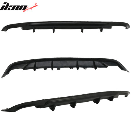 Rear Diffuser Compatible With 2015-2017 Toyota Camry, 4 Fin Style Unpainted Black Polyurethane (PU) Spoiler Splitter Valance Chin Bodykit by IKON MOTORSPORTS, 2016