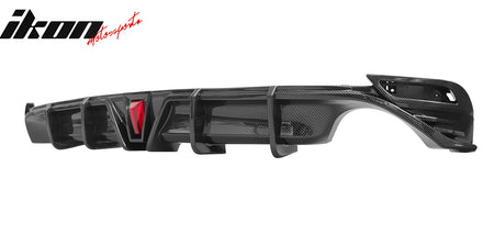 Fits 18-24 Toyota Camry LE XLE Rear Diffuser Lip W/LED Light Carbon Fiber Print