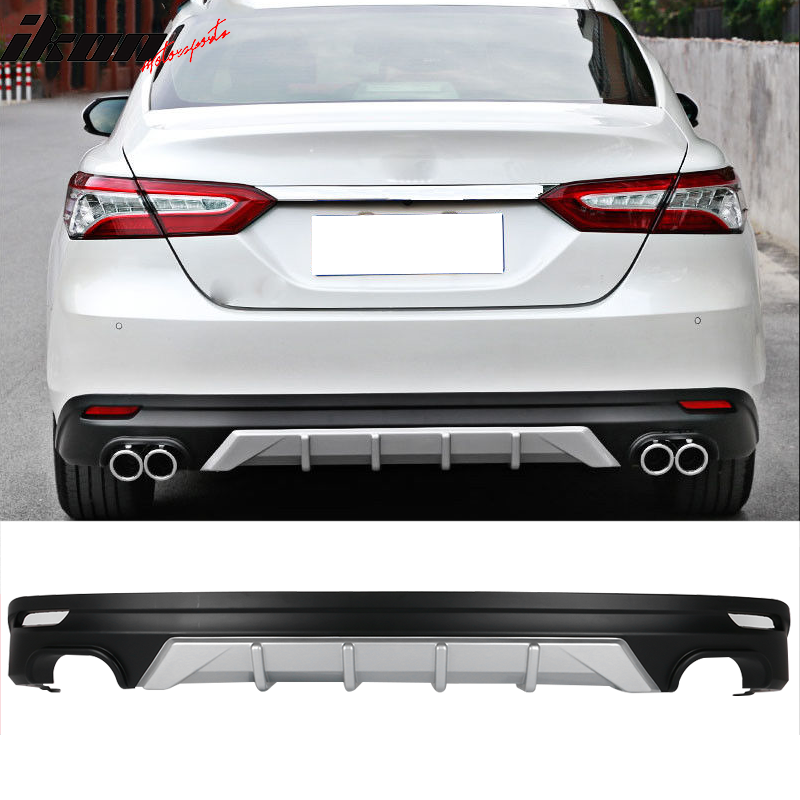 2018-2024 Toyota Camry V3 Style Black &Silver Rear Bumper Lip Diffuser