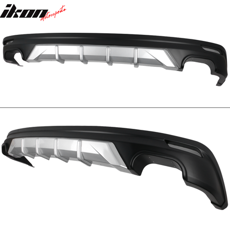 Fits 18-24 Toyota Camry Rear Bumper Lip Diffuser Unpainted Black & Silver PP