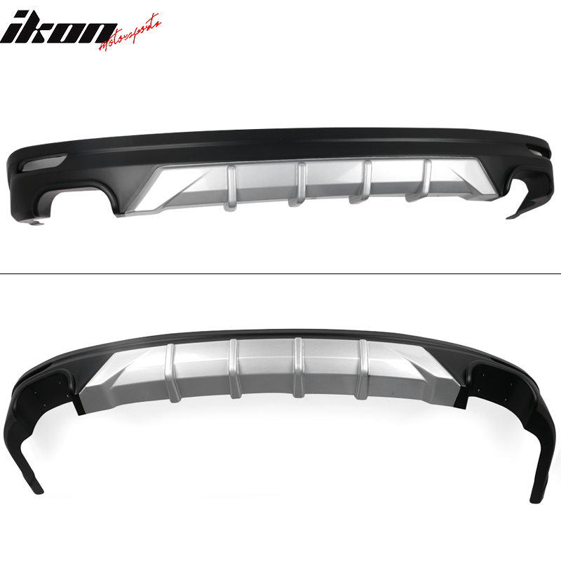 Fits 18-24 Toyota Camry Rear Bumper Lip Diffuser Unpainted Black & Silver PP