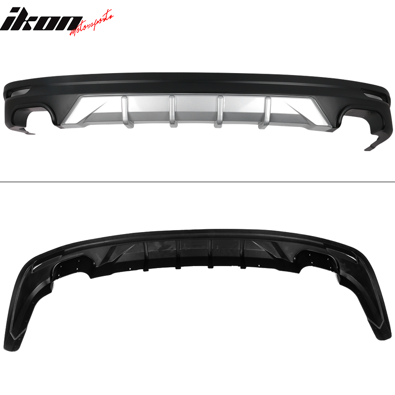 Fits 18-24 Toyota Camry Rear Bumper Lip Diffuser Unpainted Black & Silver PP