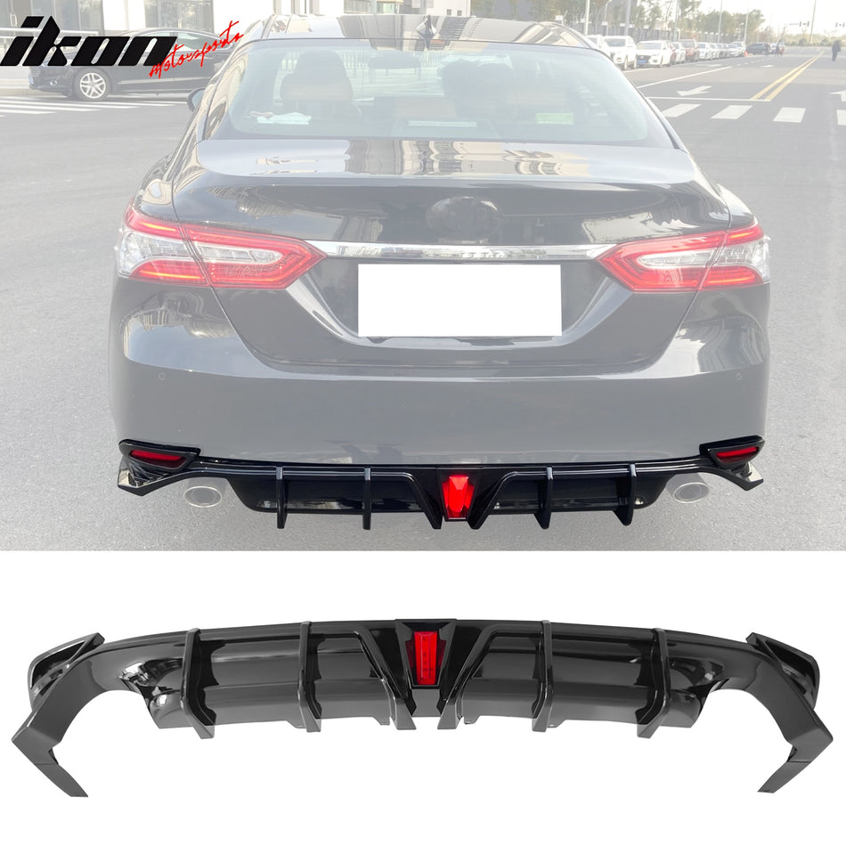 2018-2024 Toyota Camry LE XLE Gloss Black Rear Bumper Diffuser Lip PP