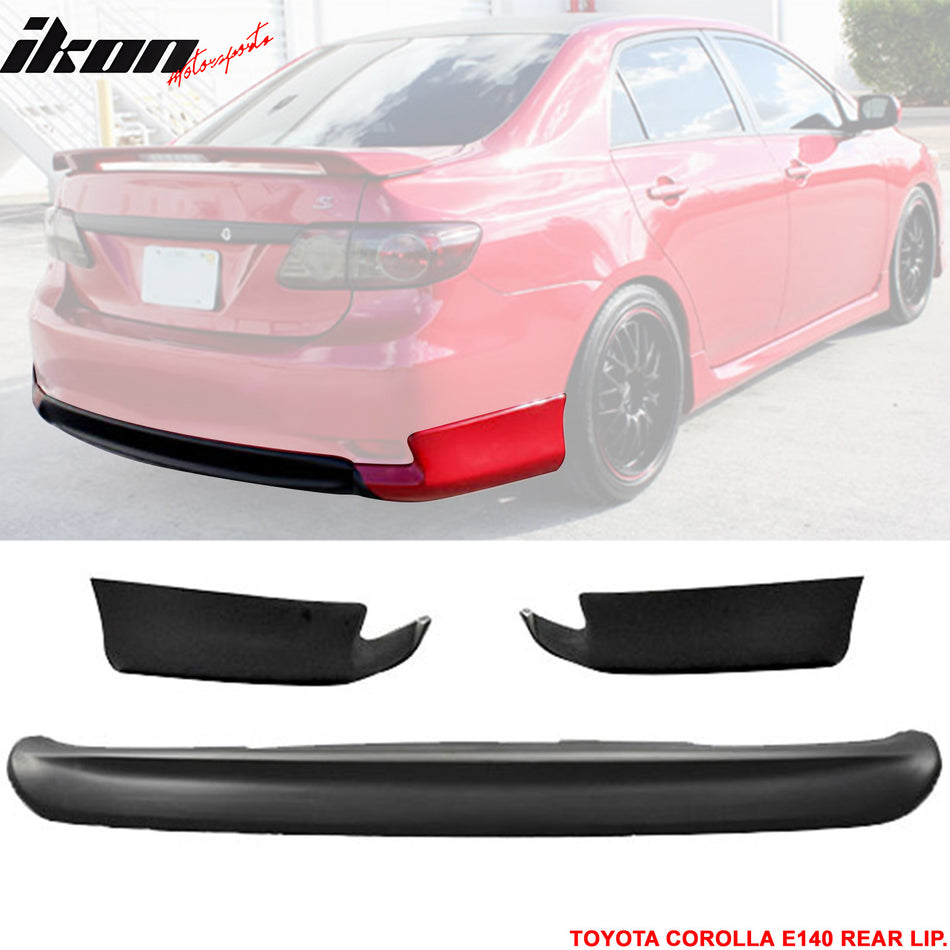 2011-2013 Toyota Corolla OEM Style Unpainted Black Rear Bumper Lip PP